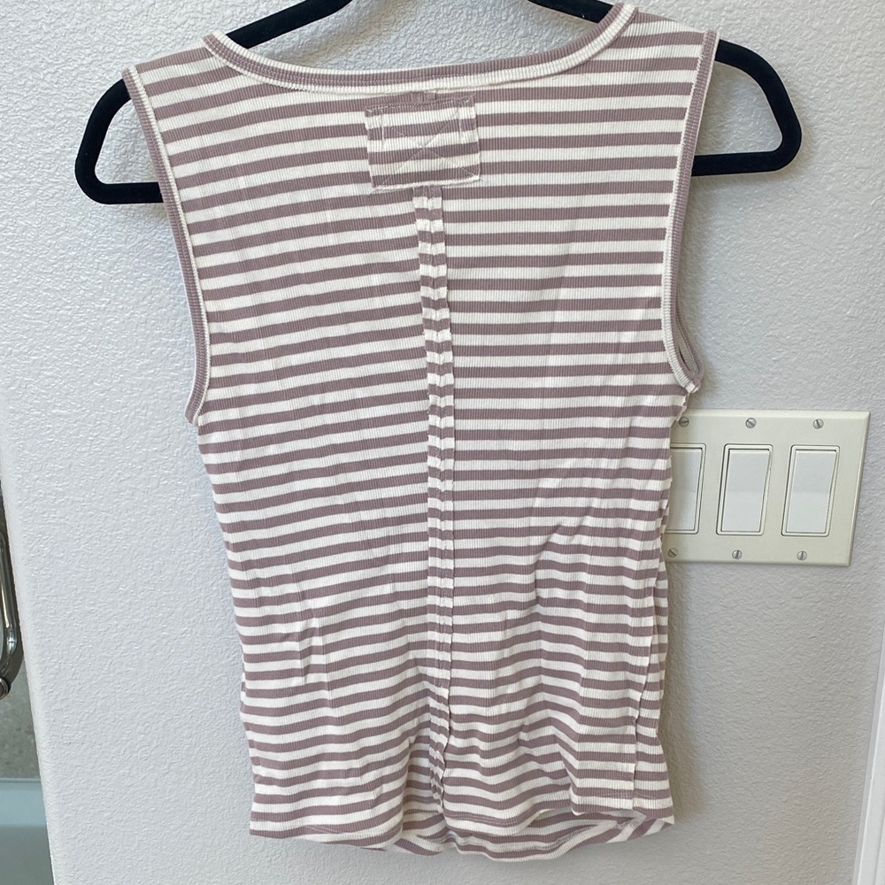 We The Free Free People Neutral Stripe Tank Top - Cream & Taupe - Picture 3 of 3
